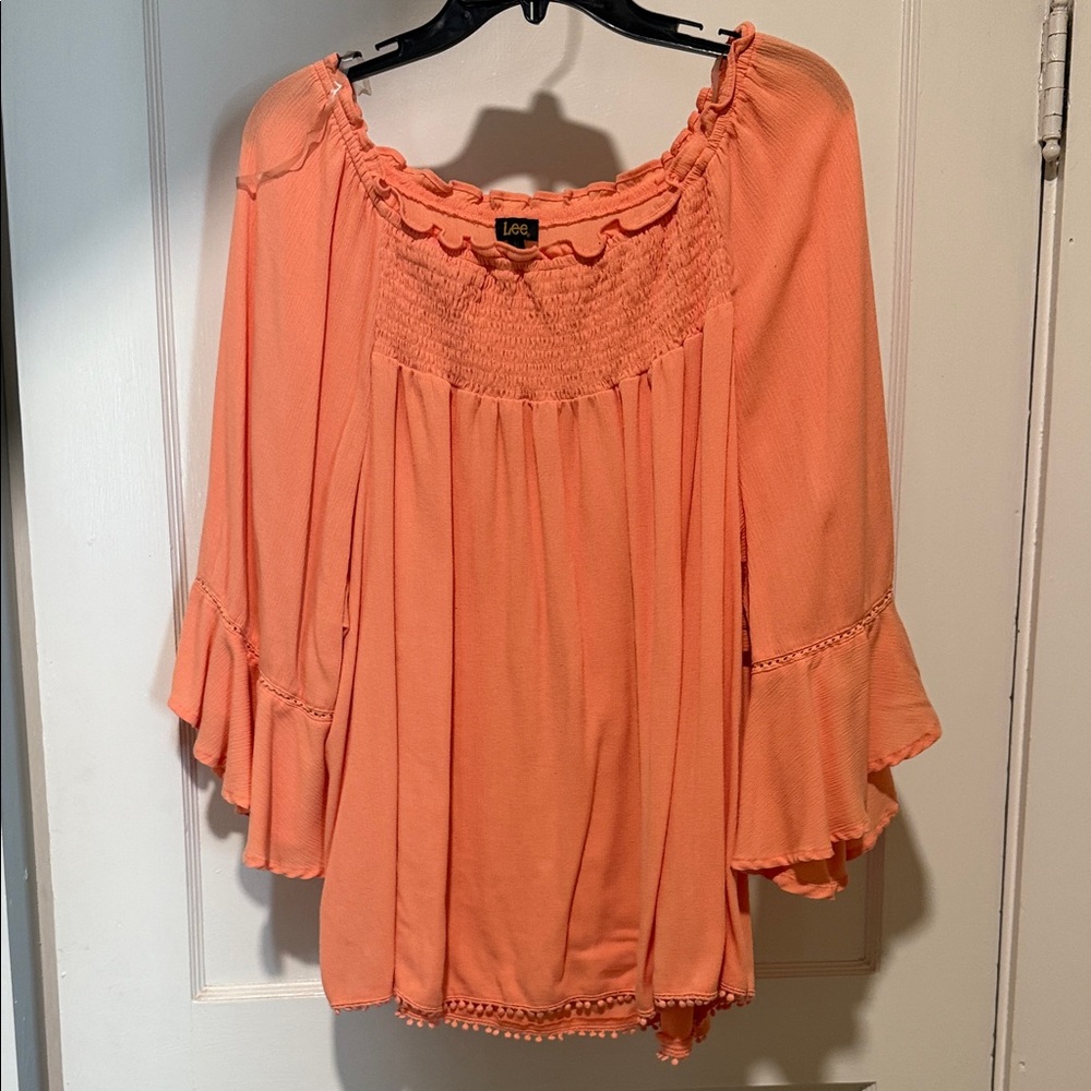 Lee Women's Coral Blouse with Flared Sleeves